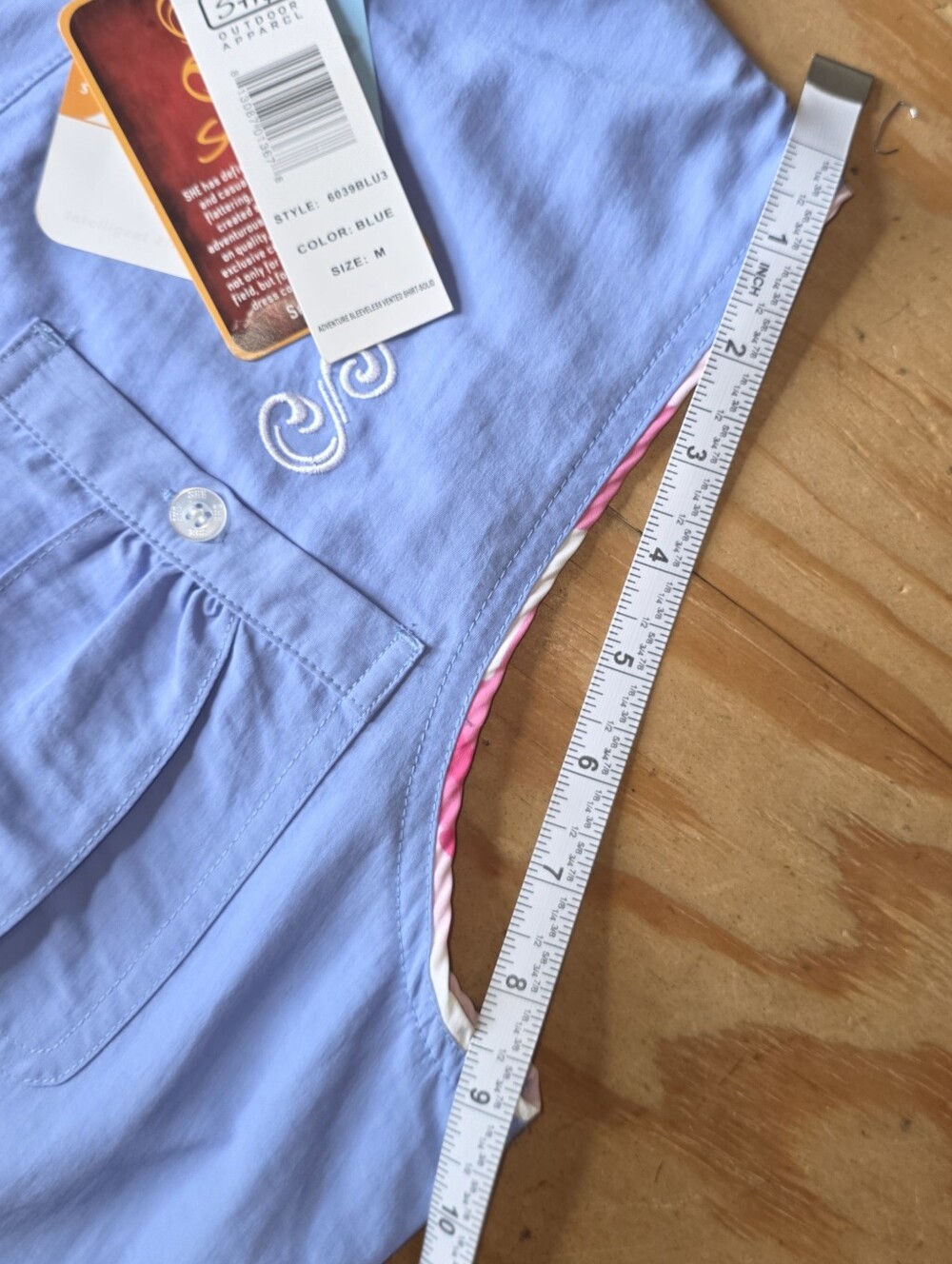 SHE outdoor Sleeveless Blue Button-Front Women's Top #TK48 - Picture 3 of 16